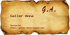 Galler Anna névjegykártya