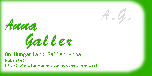 anna galler business card